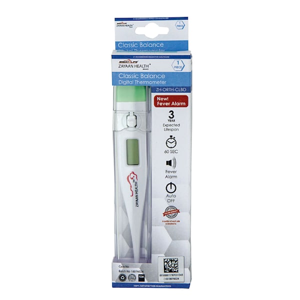Zayaan Health Classic Balance Digital Thermometer High Accuracy, Green BLZH-ORTH-CLBD-3GR - main